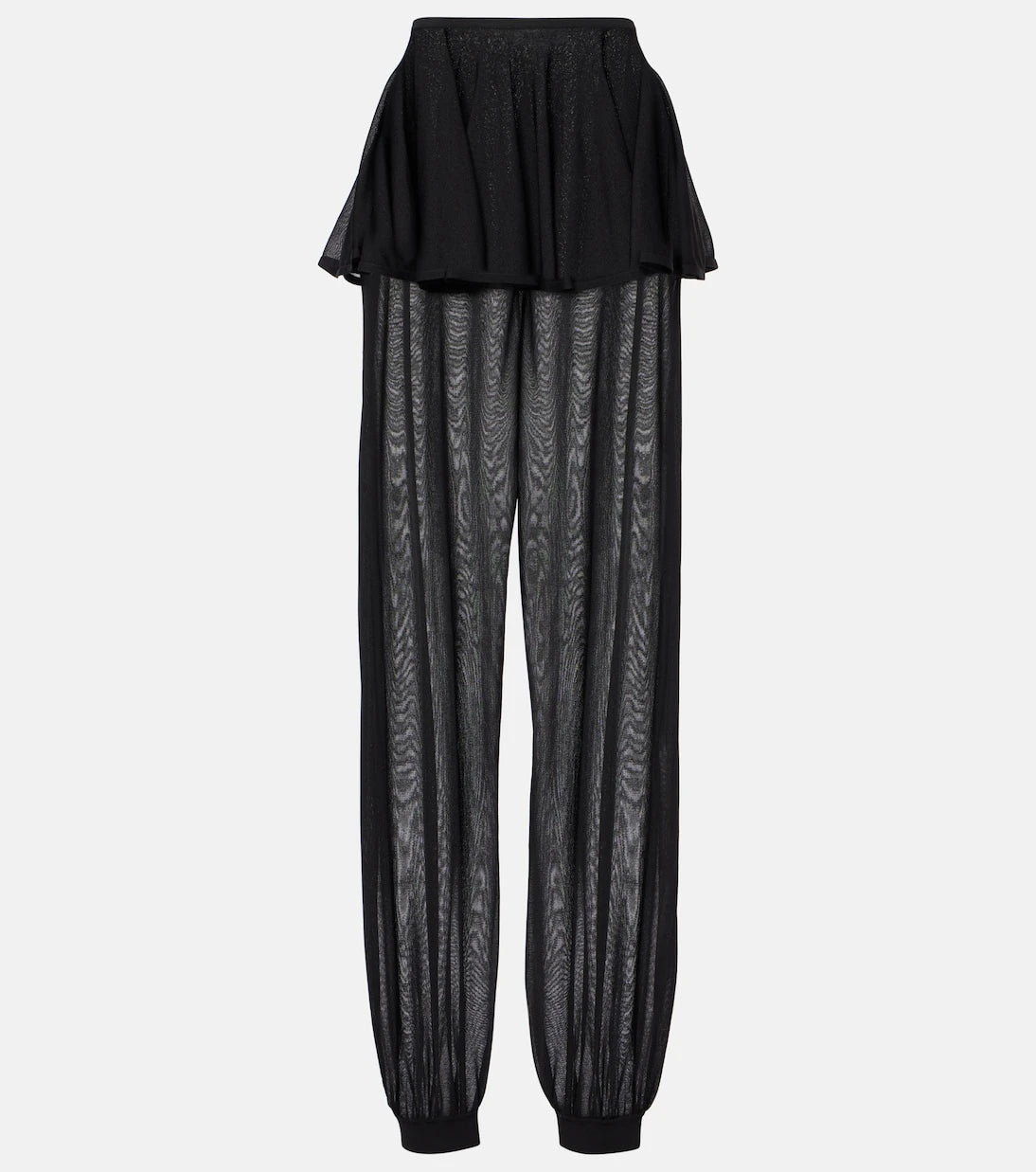 Alaïa - Mid-rise semi-sheer wide-leg pants