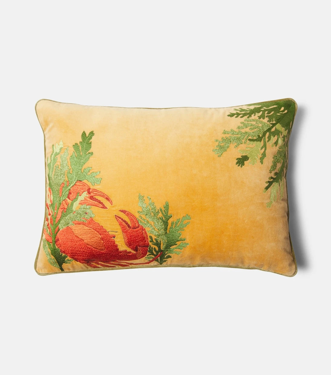 Les-Ottomans - Embroidered cotton velvet cushion