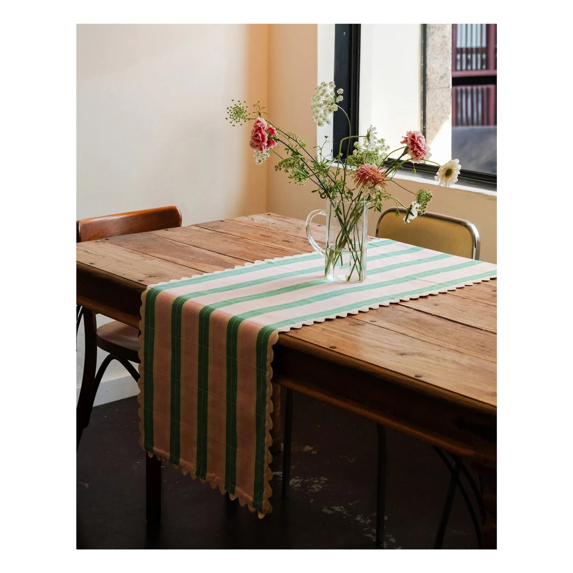 Tarta Gelatina - Organic cotton table runner | Green