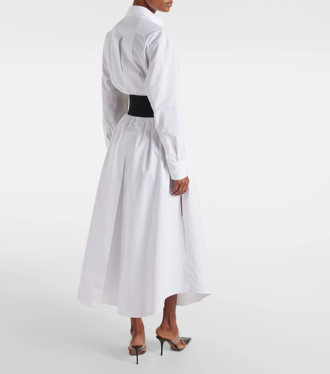 Alaïa - فستان قميص بوبلين قطني