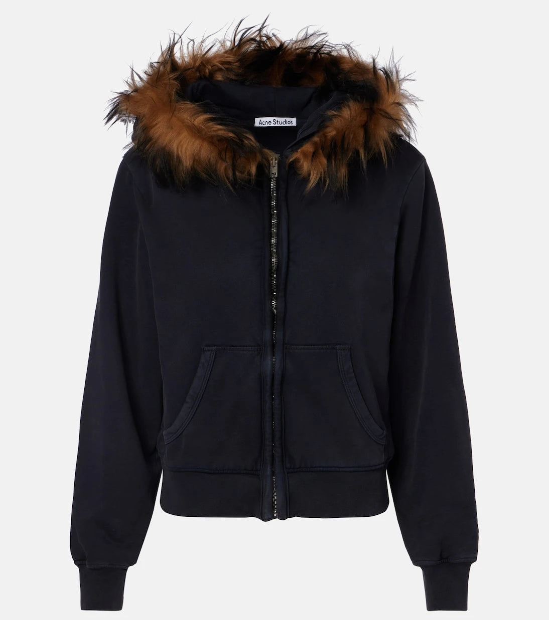 Acne Studios - Shearling-trimmed cotton jersey hoodie