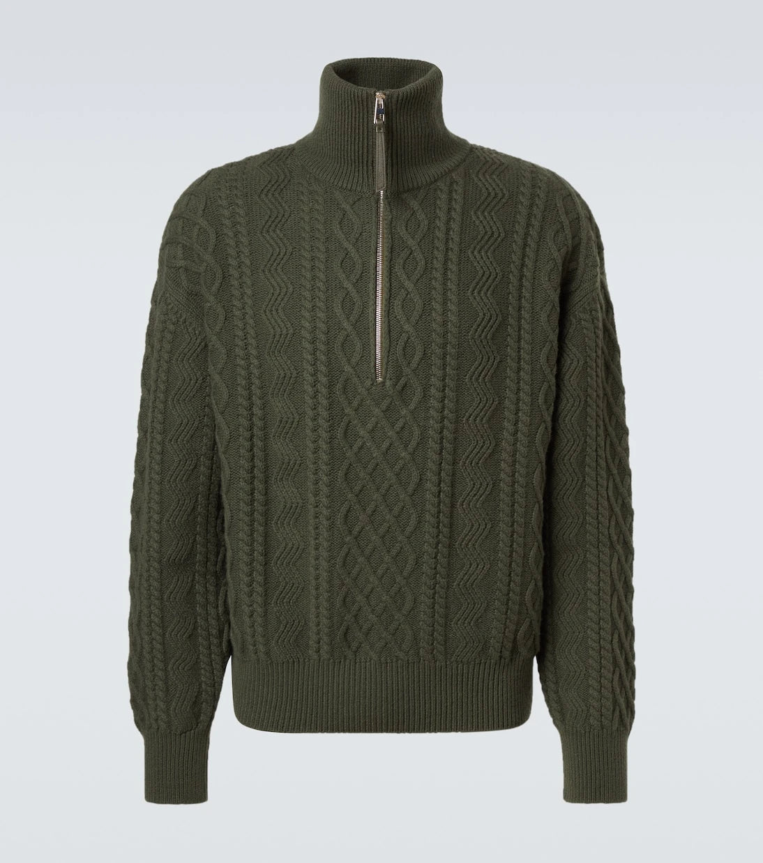 Loewe - Aran-knit wool half-zip turtleneck sweater