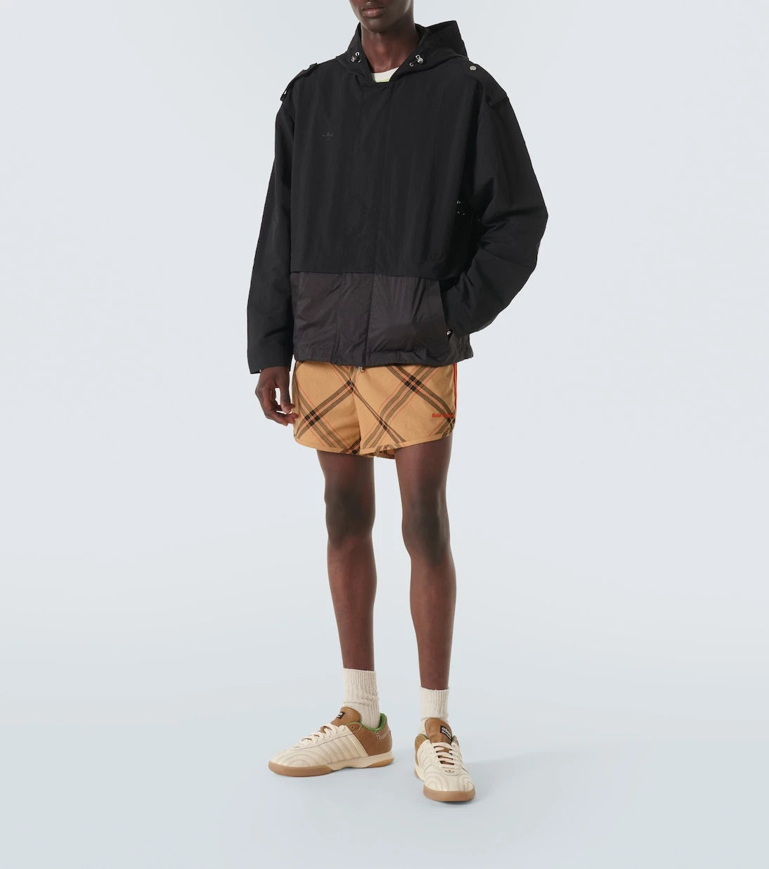 Adidas - x Wales Bonner checked cotton jacquard shorts