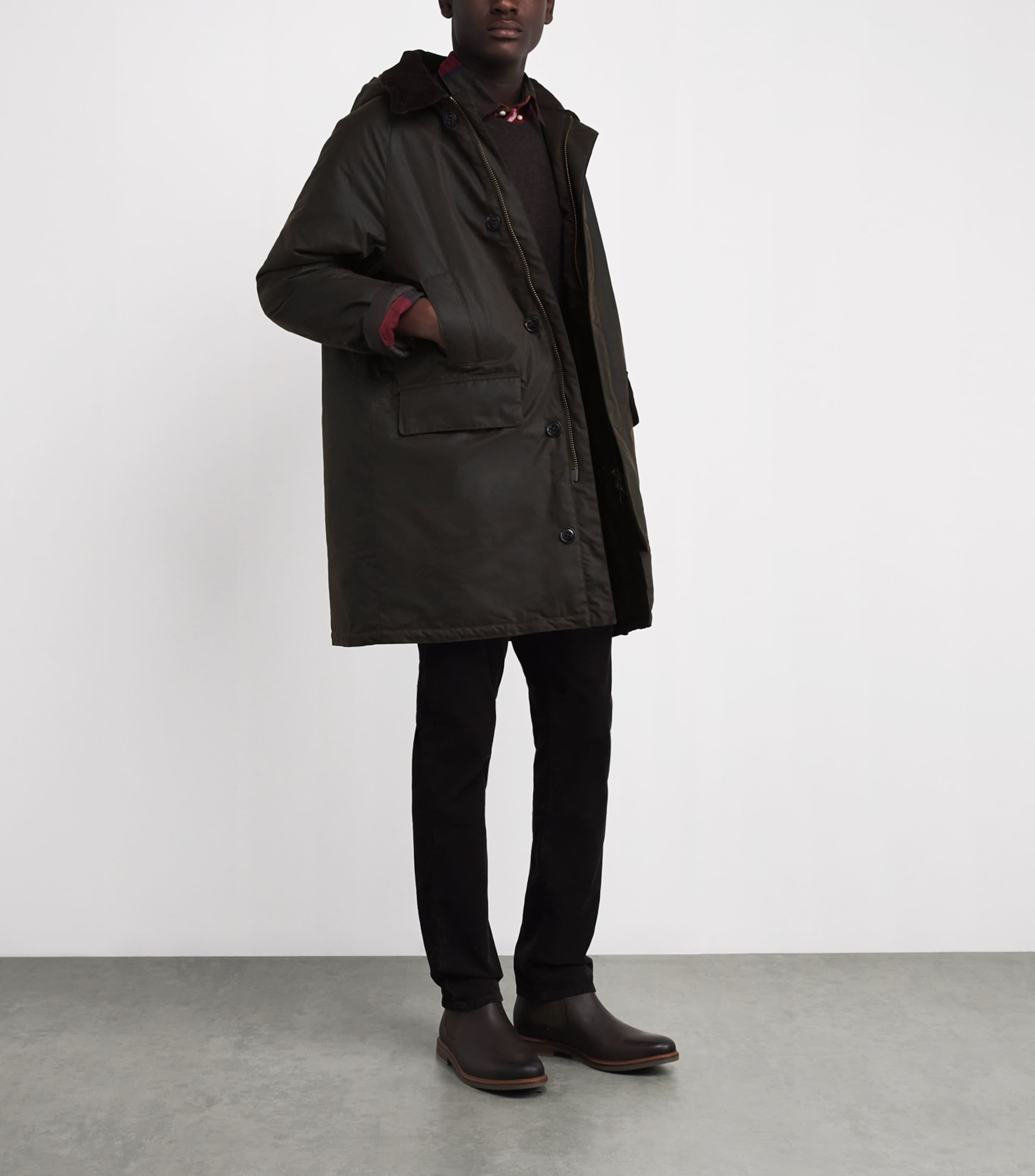 Barbour Brown Waxed Water-Resistant Beaudale Trench Coat