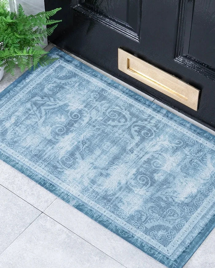 Artsy Doormats Solgun Mavi Pers Tarzı Paspas