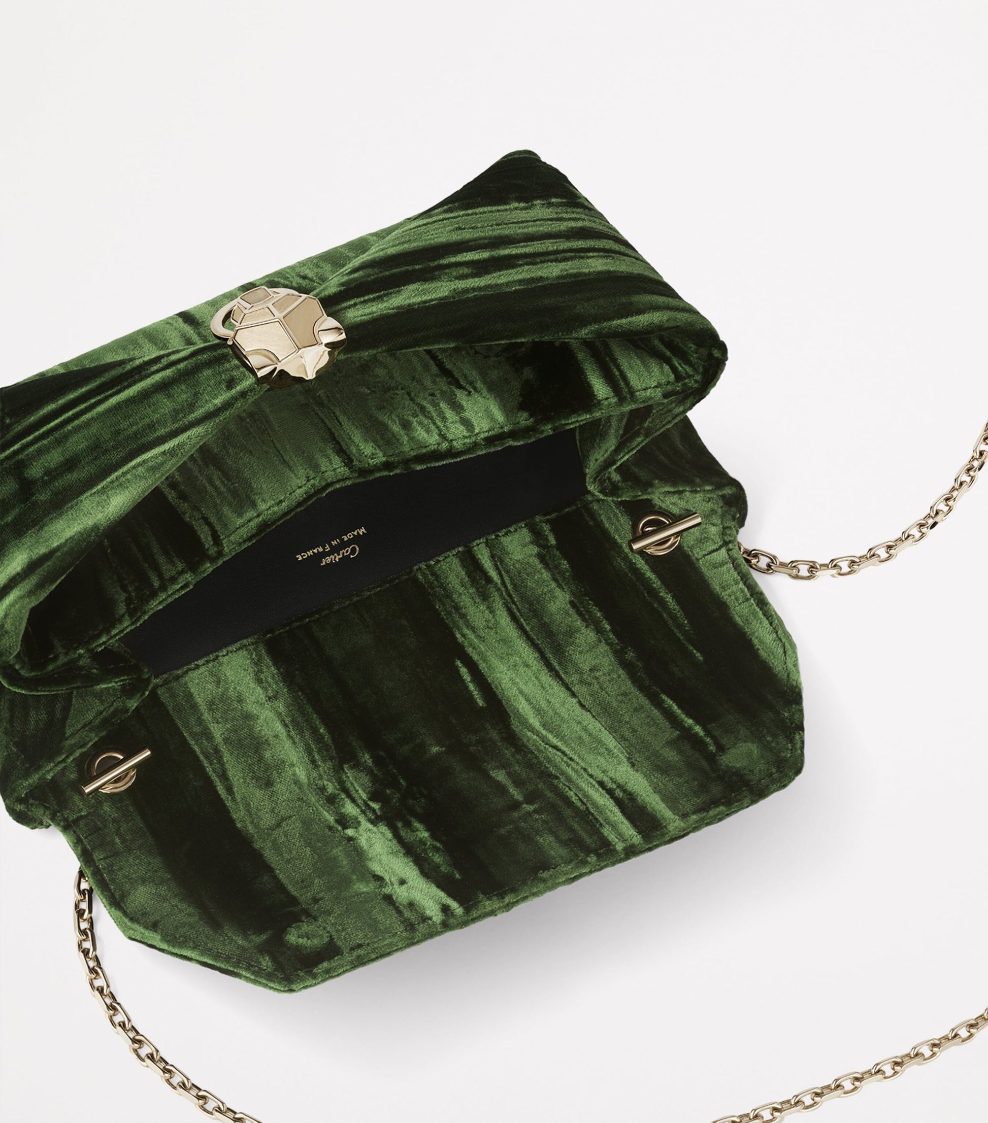 Green Velvet Panthère Graphique de Cartier Chain Pouch