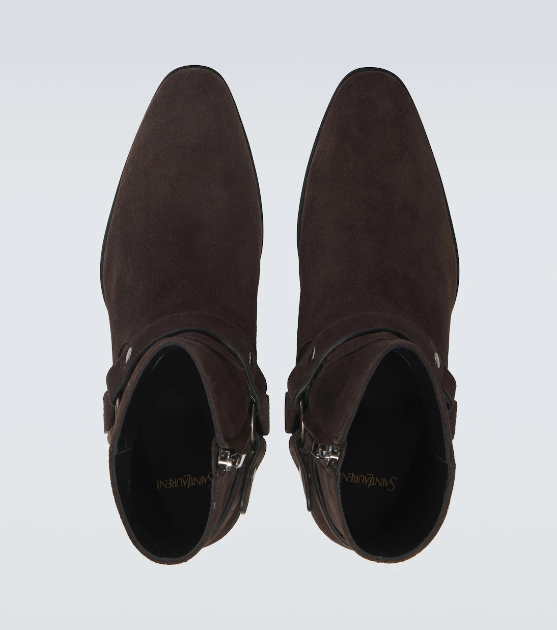 Saint Laurent - Wyatt Harness 40 suede biker boots