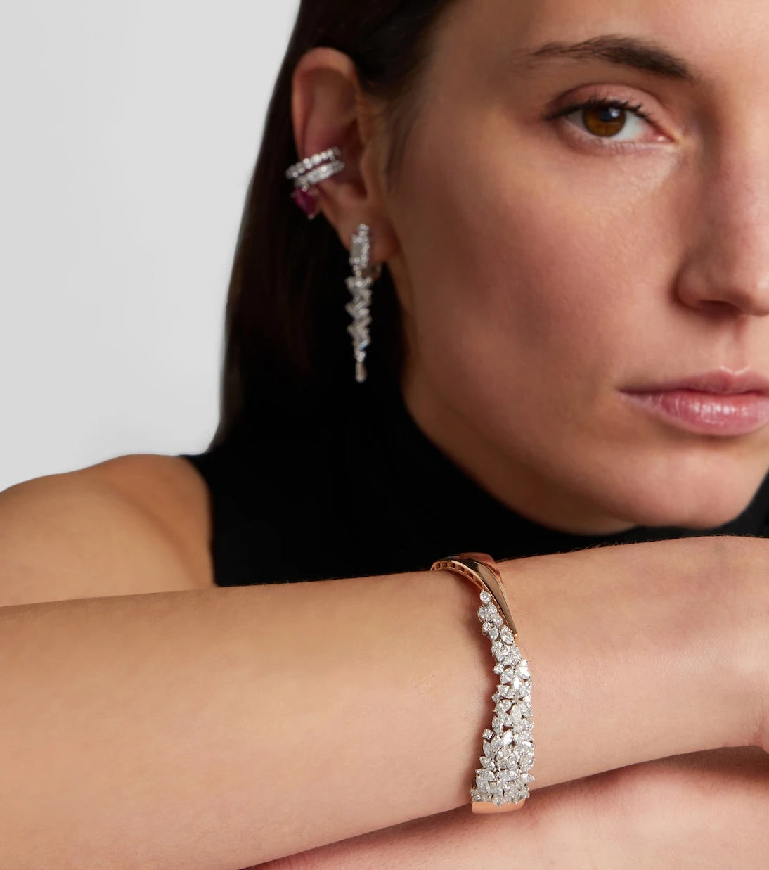 Yeprem - 18kt rose and white gold bracelet with diamonds