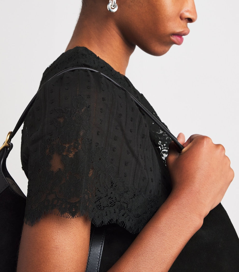 DÔEN Black Cotton Gabriella Midi Dress