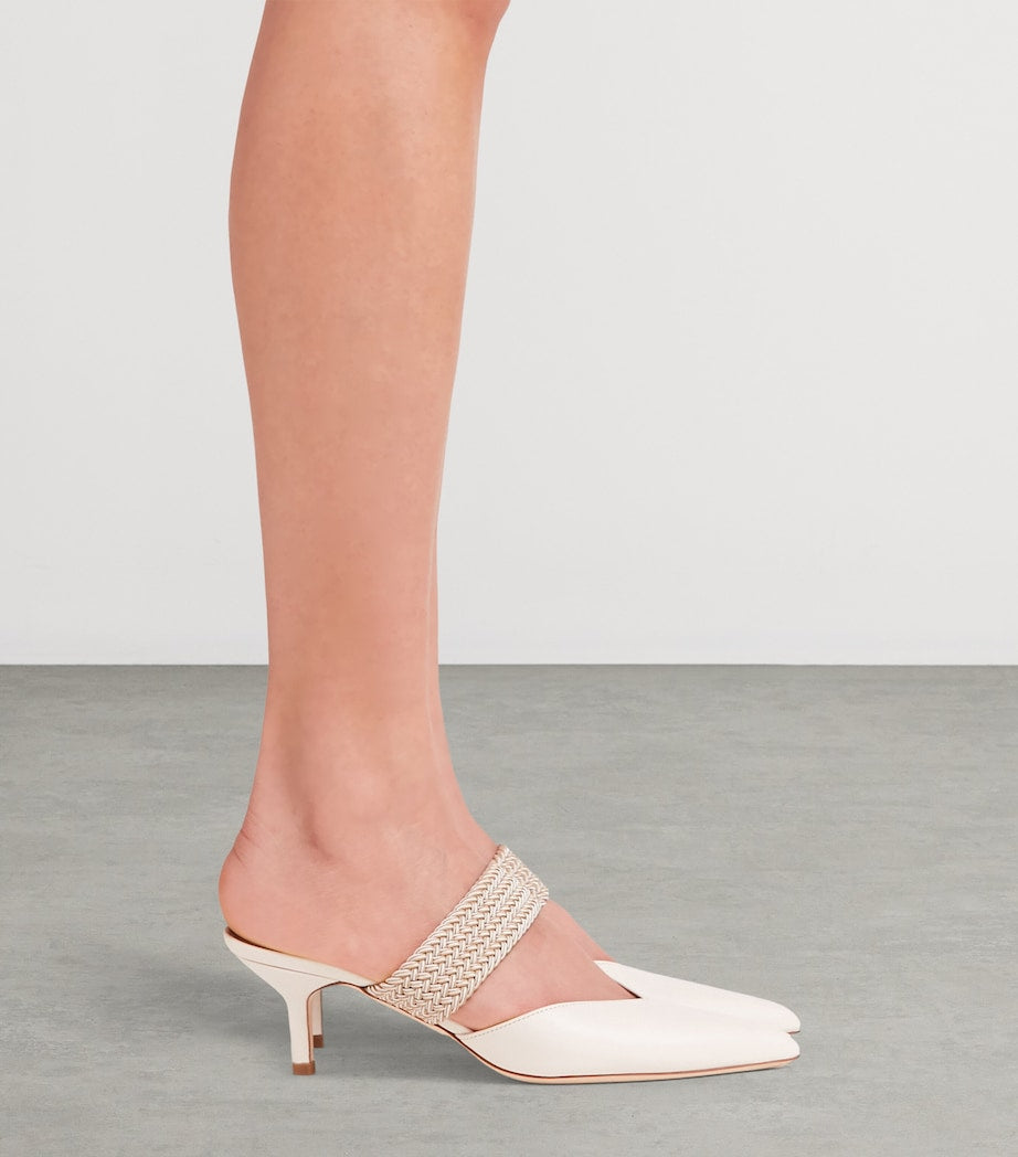 Ivory Leather Maisie Mules 45