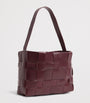 St. Agni Burgundy Mini Leather Woven Tote Bag