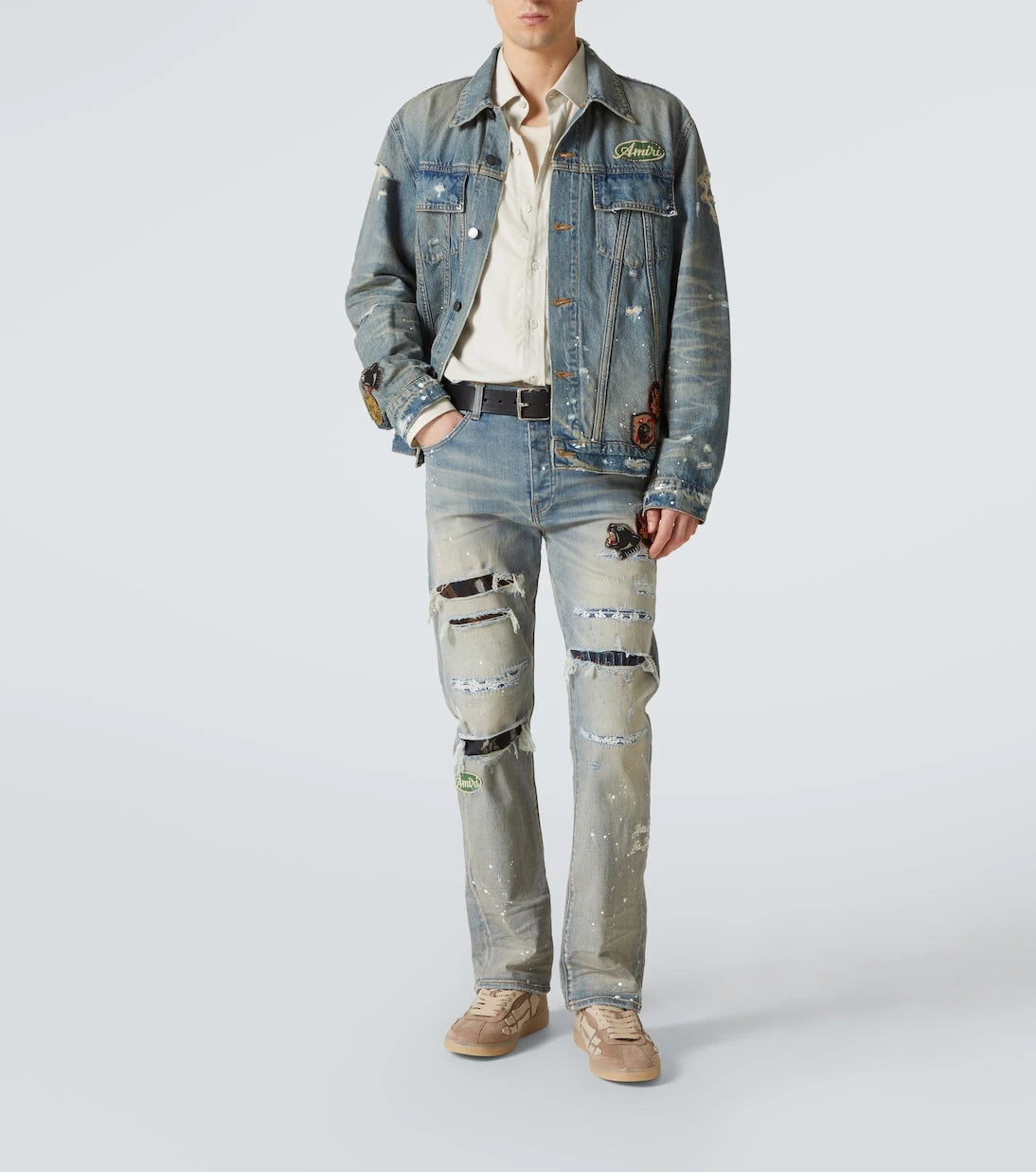 Amiri - Vintage Pegasus distressed denim jacket