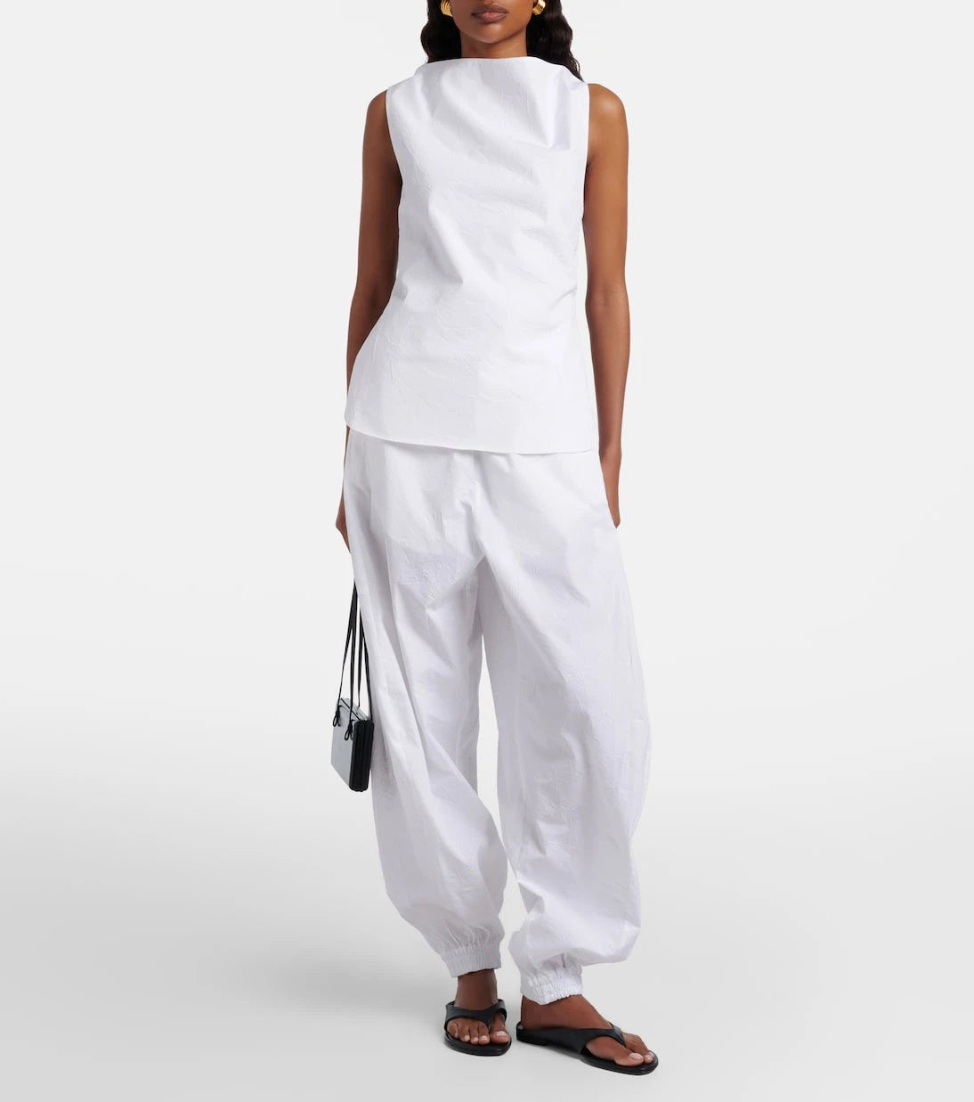 Róhe - Draped cotton-blend top