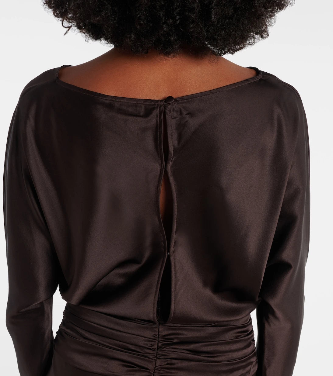 Staud - Freda ruched silk-blend gown