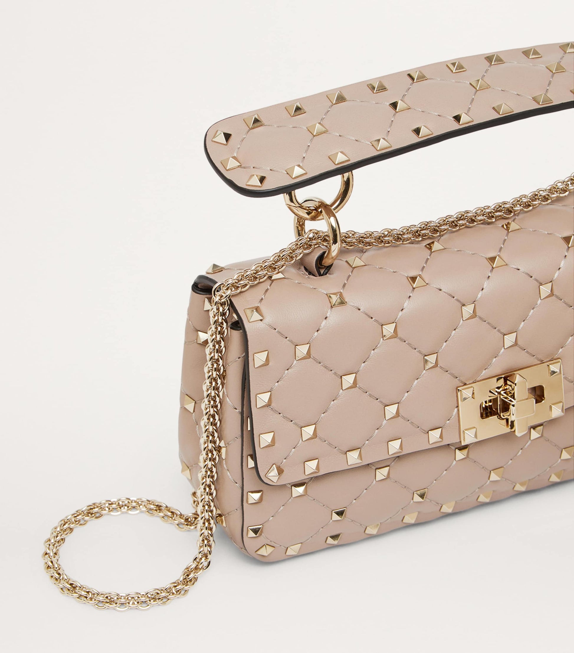 Nude Small Rockstud Spike Top-Handle Bag