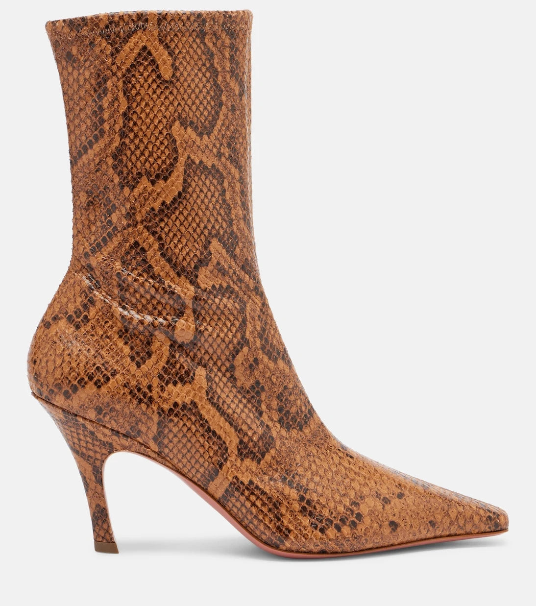 Amina Muaddi - Jamie snake-effect leather ankle boots