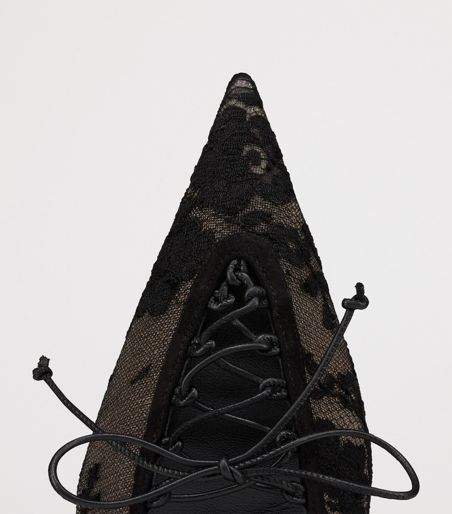 Christian Louboutin Red KM Lace Sling Slingback Pumps 45