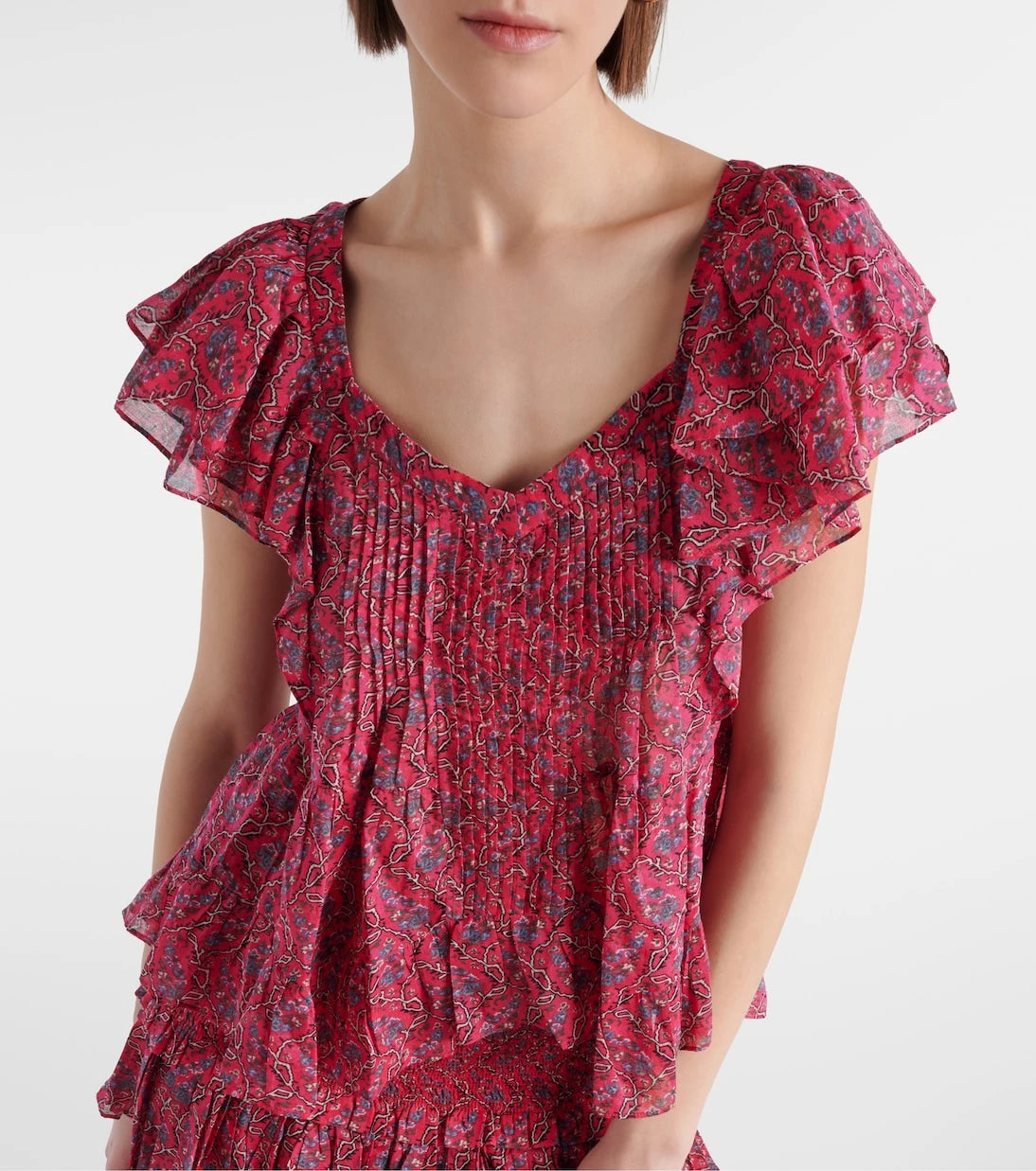 Marant Etoile - Madrana ruffled printed cotton top