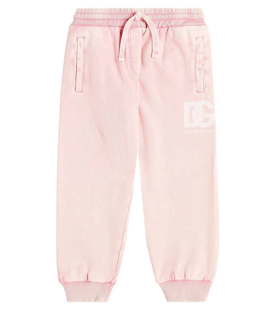 Dolce&Gabbana Kids - بنطال رياضي جيرسيه قطني بشعار