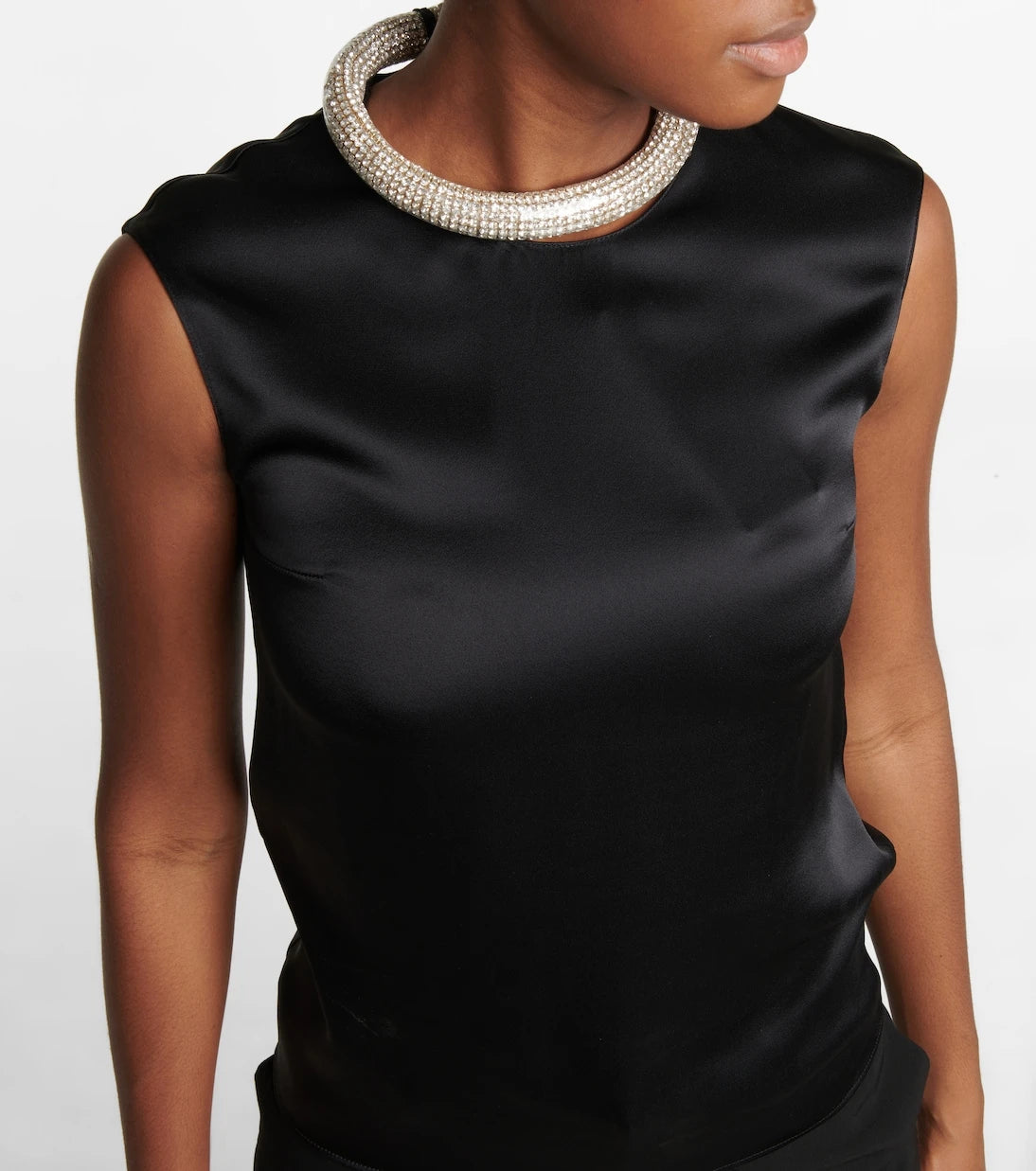 Stella McCartney - Crystal-embellished satin top