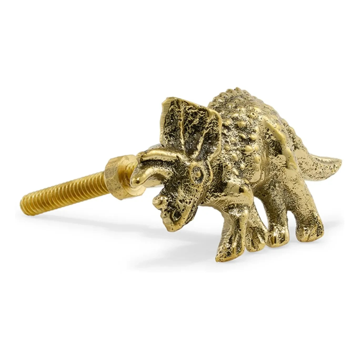 Doing Goods - Triceratop brass door handle | Gold