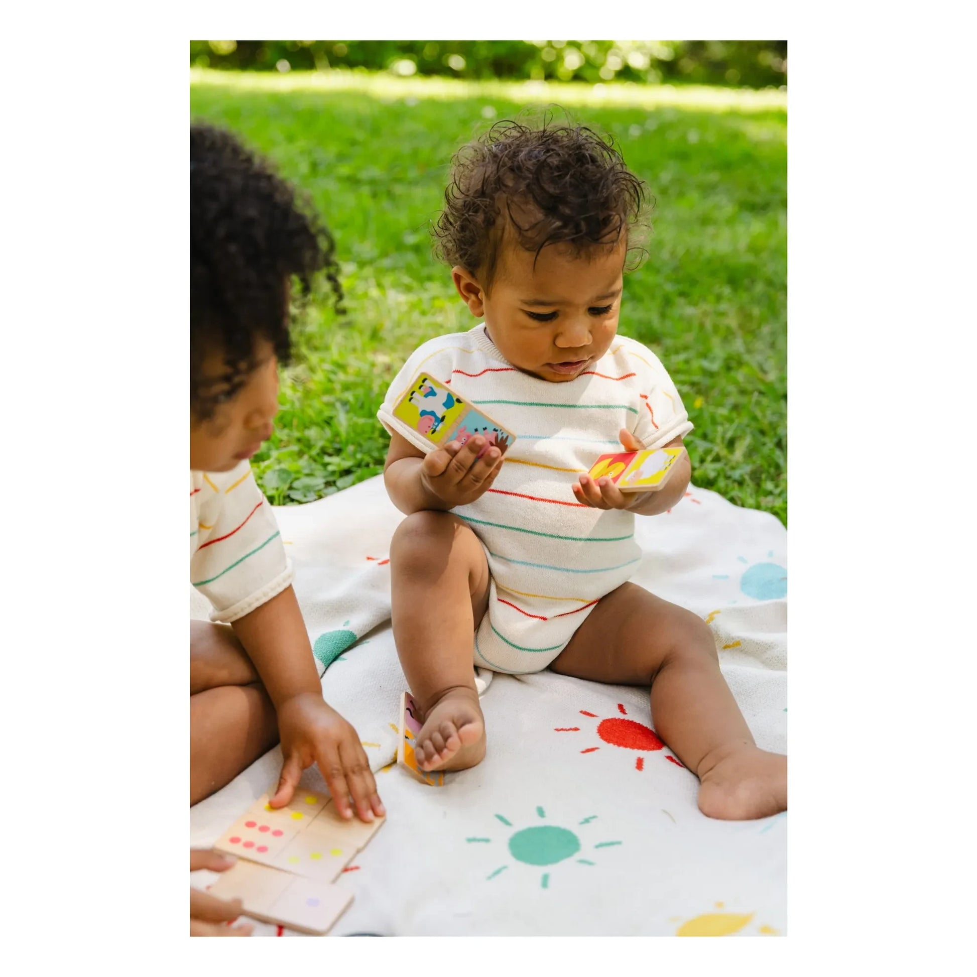 Bayiri - Botanical Striped Organic Cotton Bodysuit | Ecru