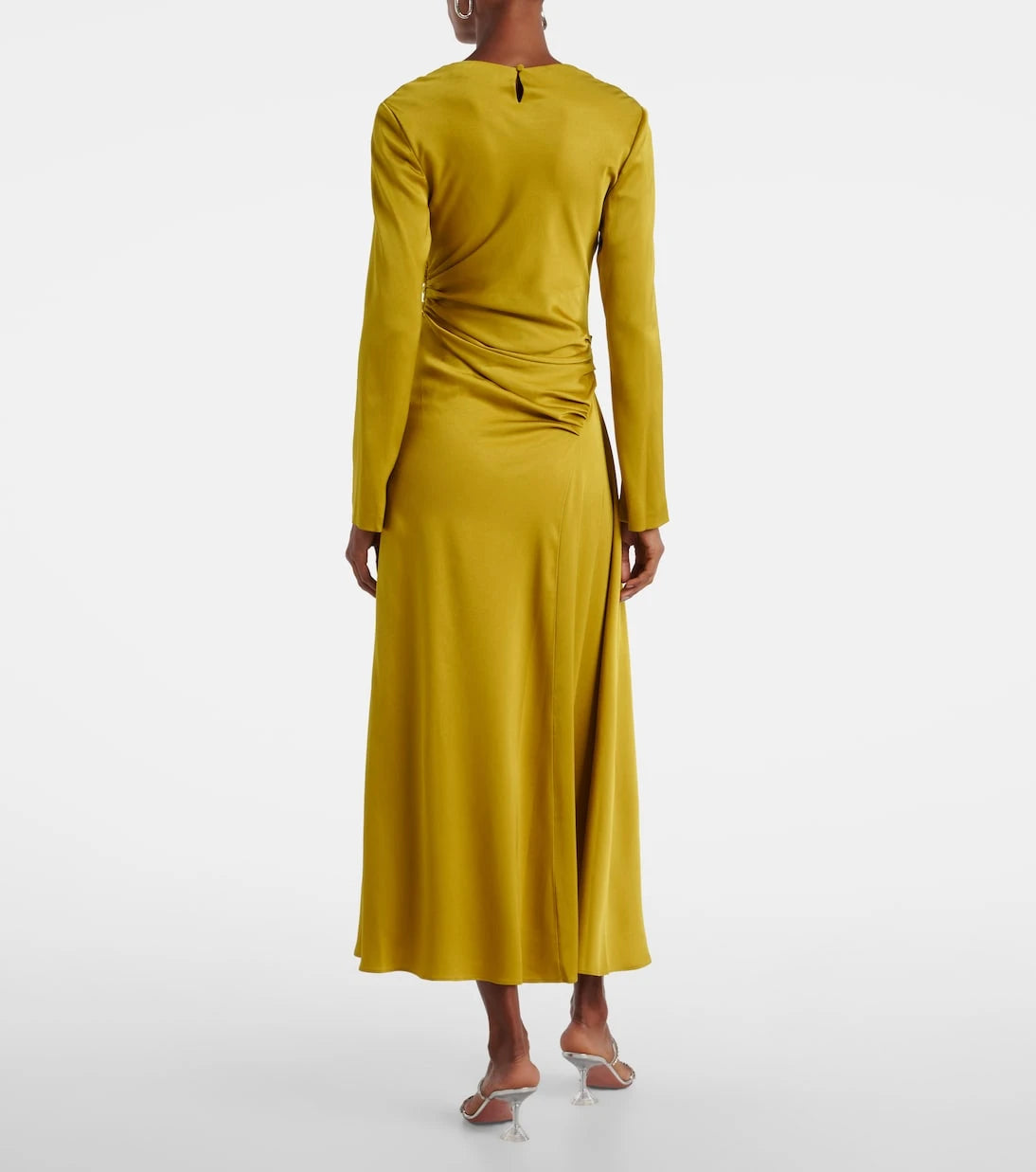 Simkhai - Odessa draped gathered satin midi dress