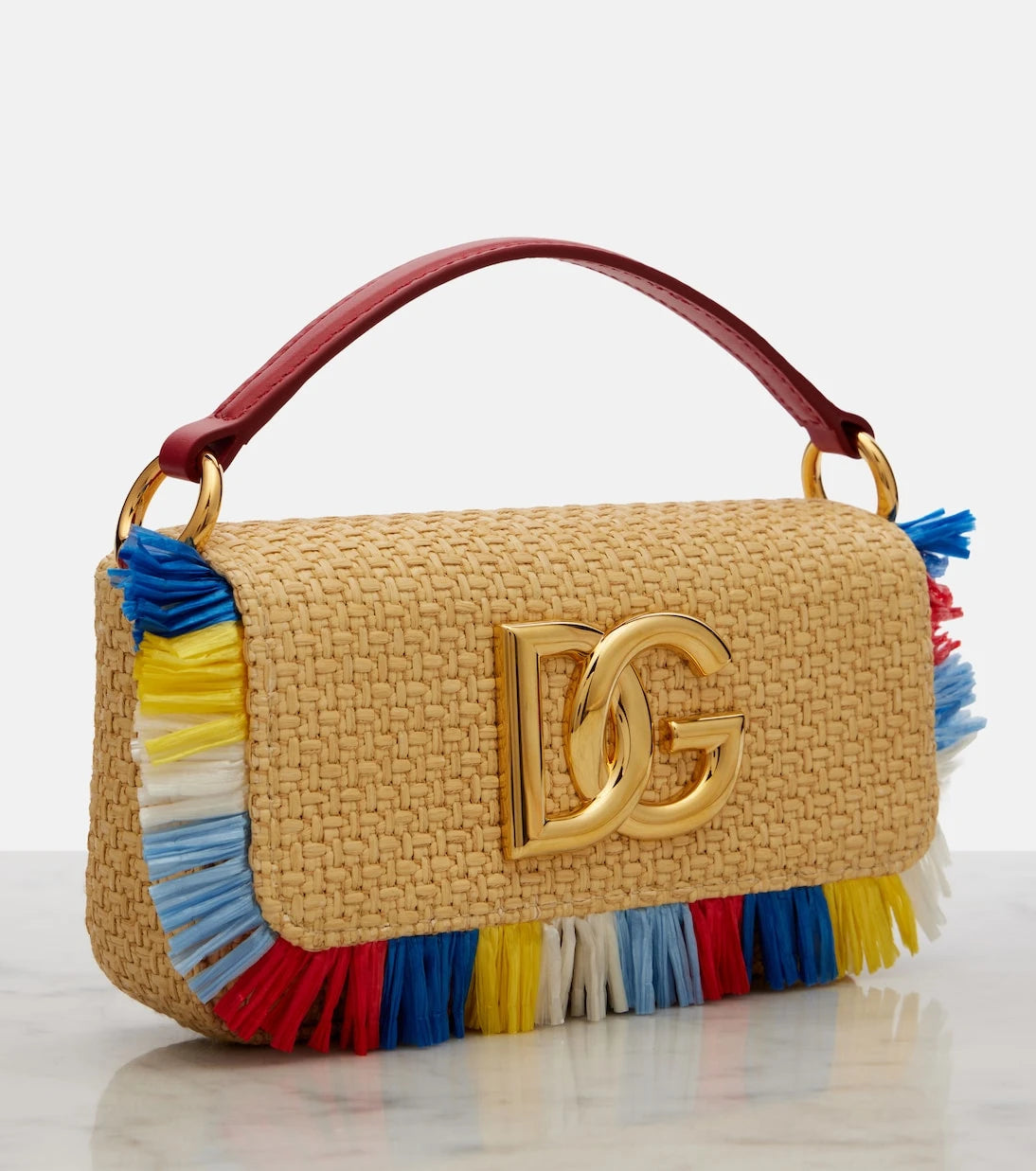Dolce&Gabbana - 3.5 Small raffia-effect crossbody bag
