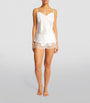 Ivory Silk Lace-Trim Baccarat Shorts