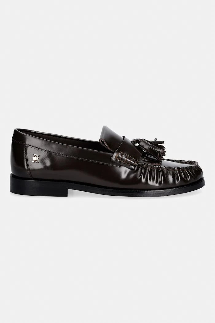 Tommy Hilfiger Kadın Deri Loafer TH LOAFER TASSEL ABRASIVATO