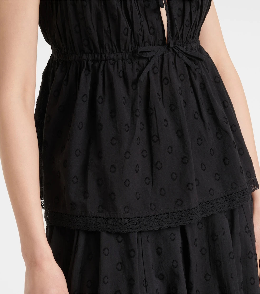 Ulla Johnson - Quinn lace-trimmed gathered cotton top