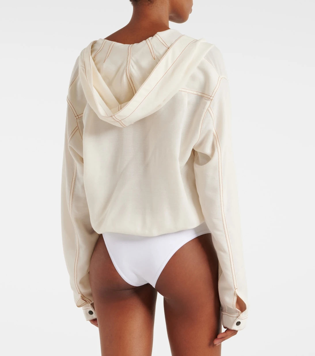 Alaïa - Hooded wool-blend bodysuit