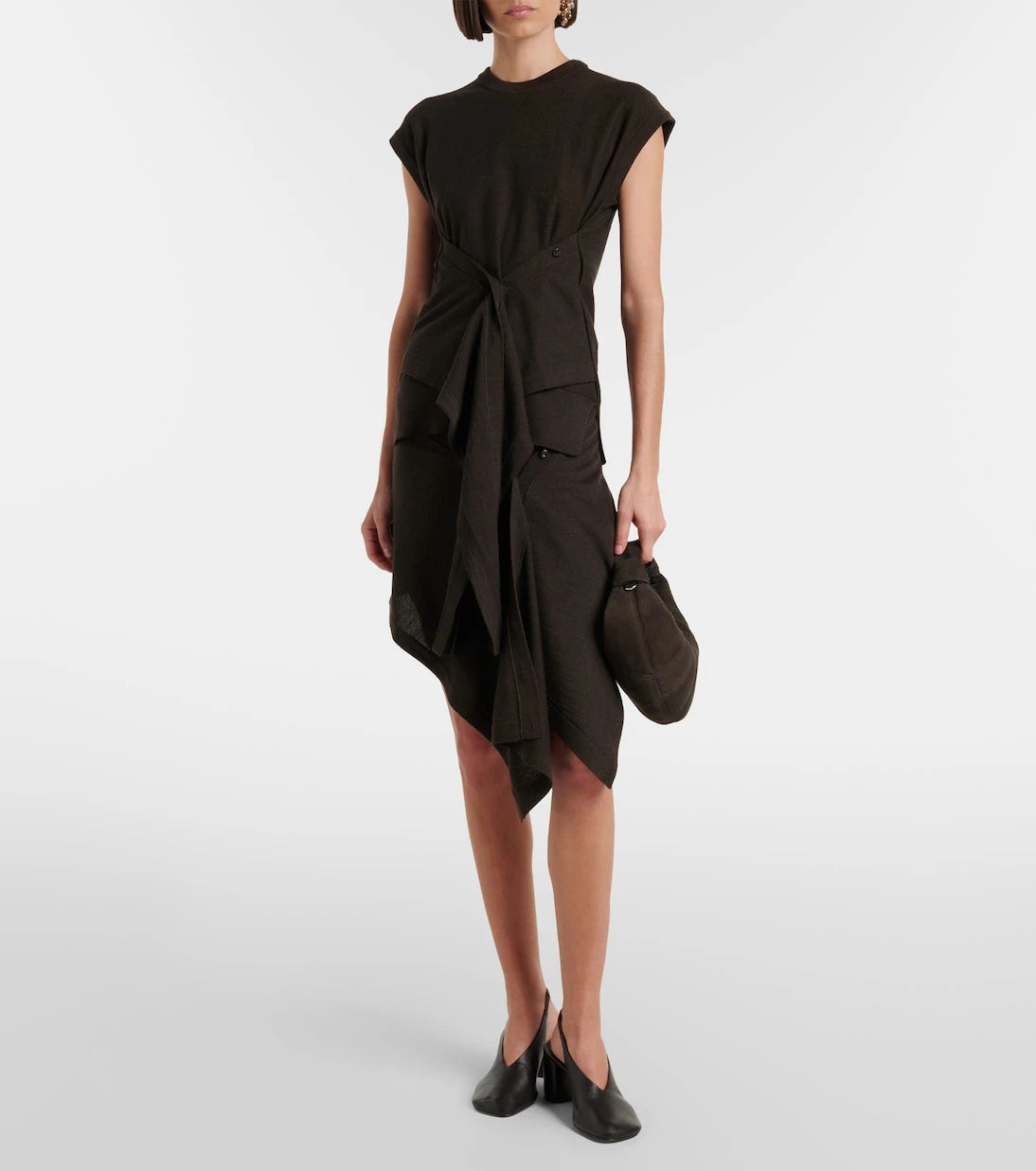 Lemaire - Asymmetric wool-blend miniskirt