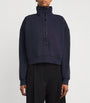 Navy Cotton Funnel-Neck Mirelle Sweatshirt