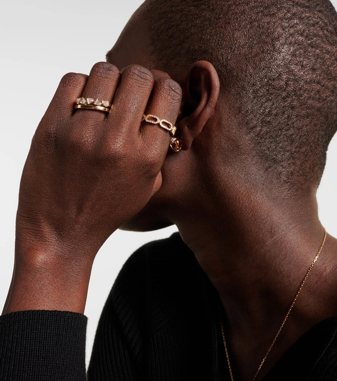 Bucherer Fine Jewellery - Link 18kt gold ring with diamonds