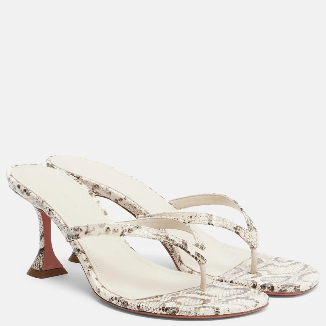 Amina Muaddi - Juliette snake-print leather thong sandals