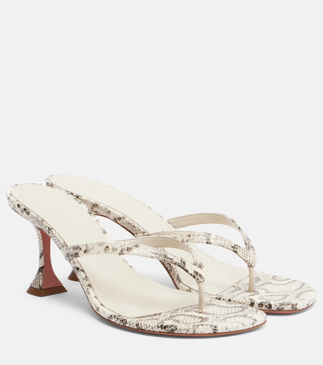 Amina Muaddi - Juliette snake-print leather thong sandals