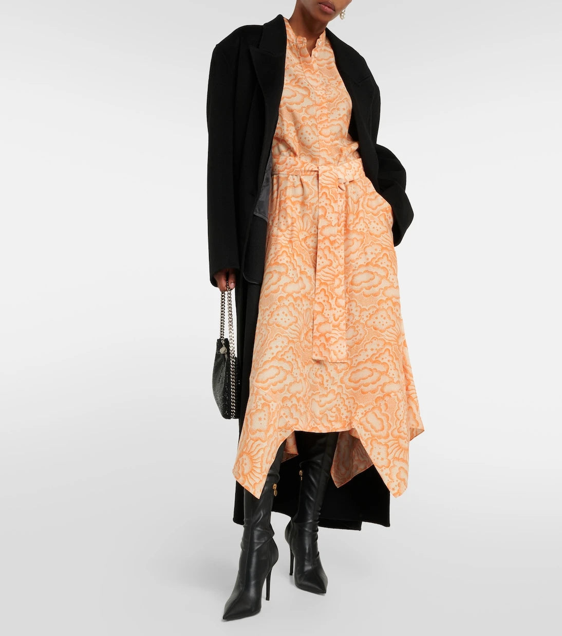 Stella McCartney - Printed asymmetric silk midi dress