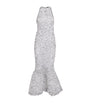 LAPOINTE Silver Sequinned Fishtail Midi Dress