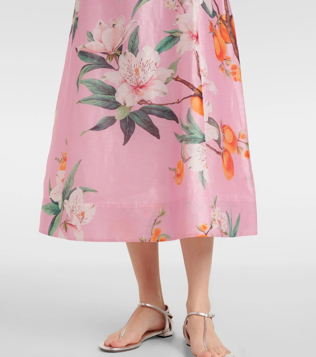 Leo Lin - Cleo floral linen-blend midi dress