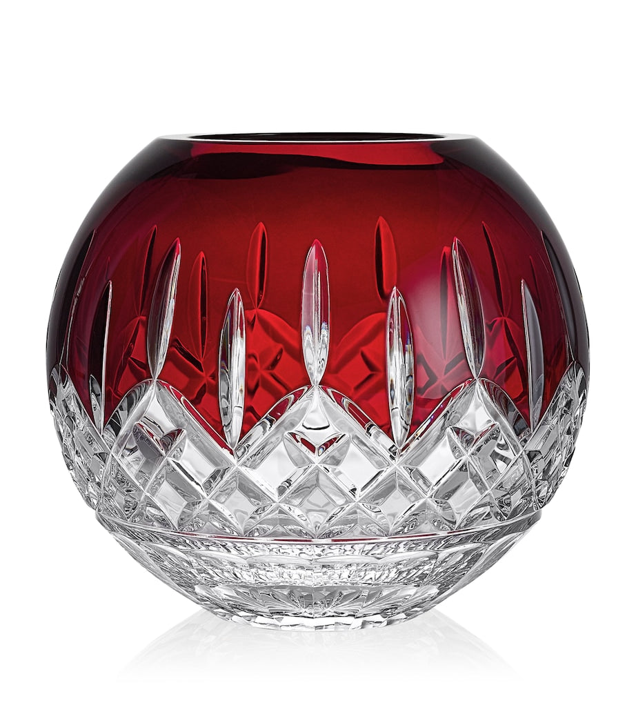 Crystal Lismore Red Rose Bowl (20cm)