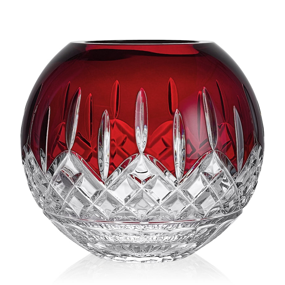 Crystal Lismore Red Rose Bowl (20cm)