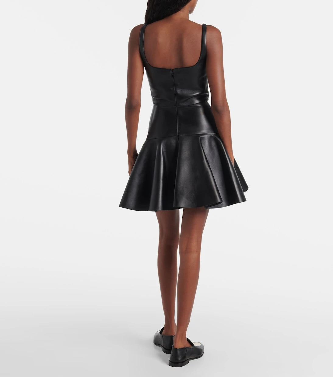 Givenchy - Ruffled leather minidress
