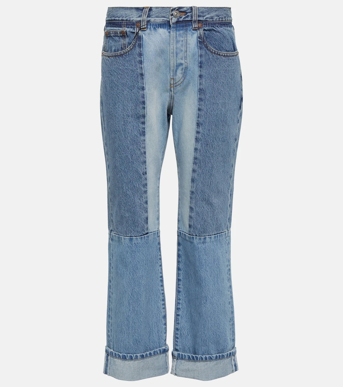Victoria Beckham - Paneled high-rise straight jeans