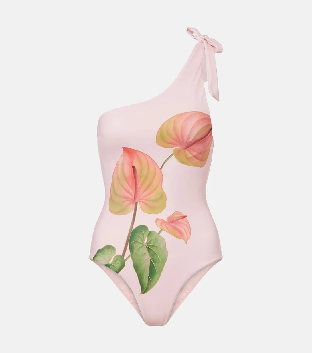 Farm Rio - Anturium one-shoulder swimsuit