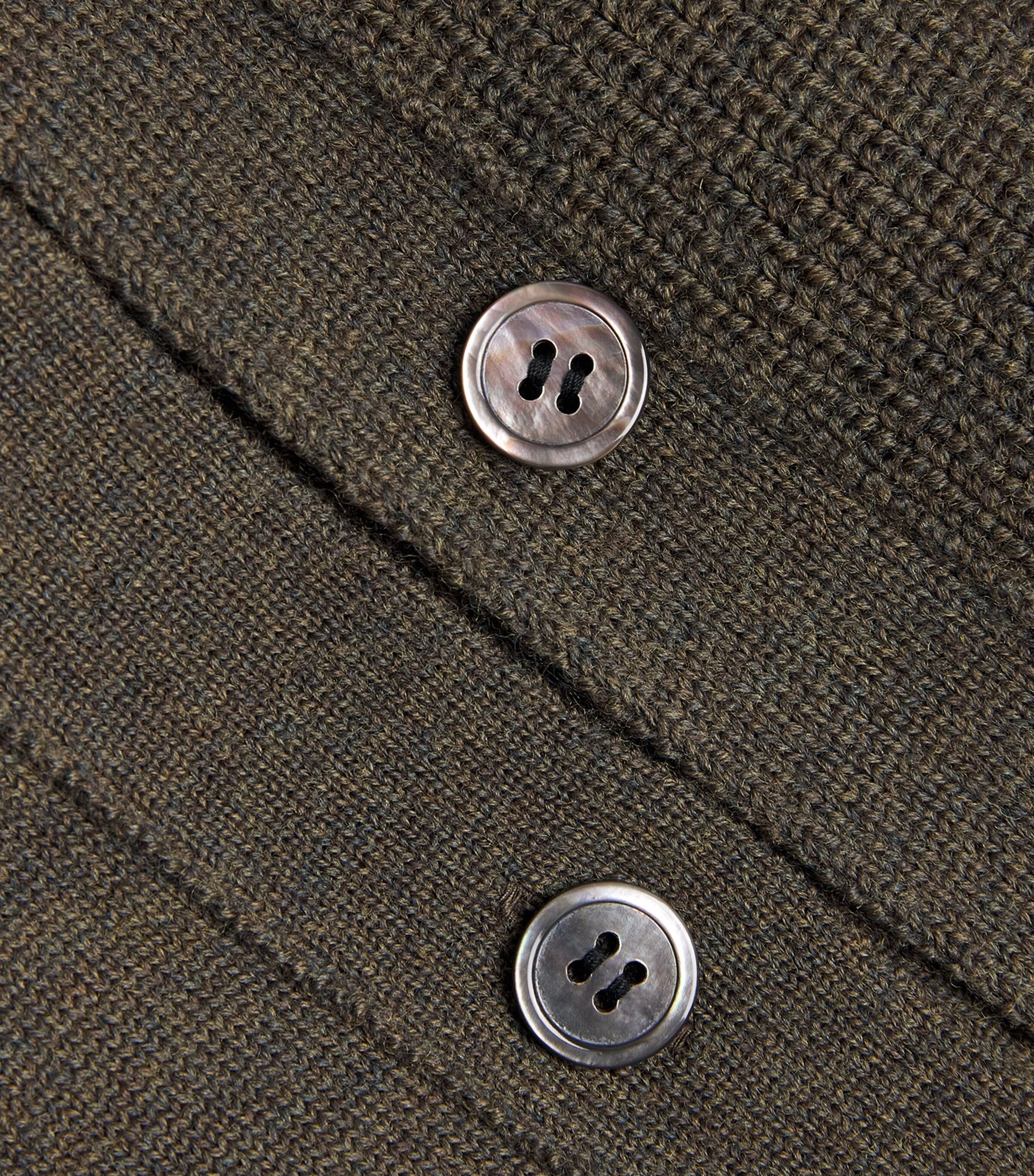 Green Wool Double-Layered Cardigan