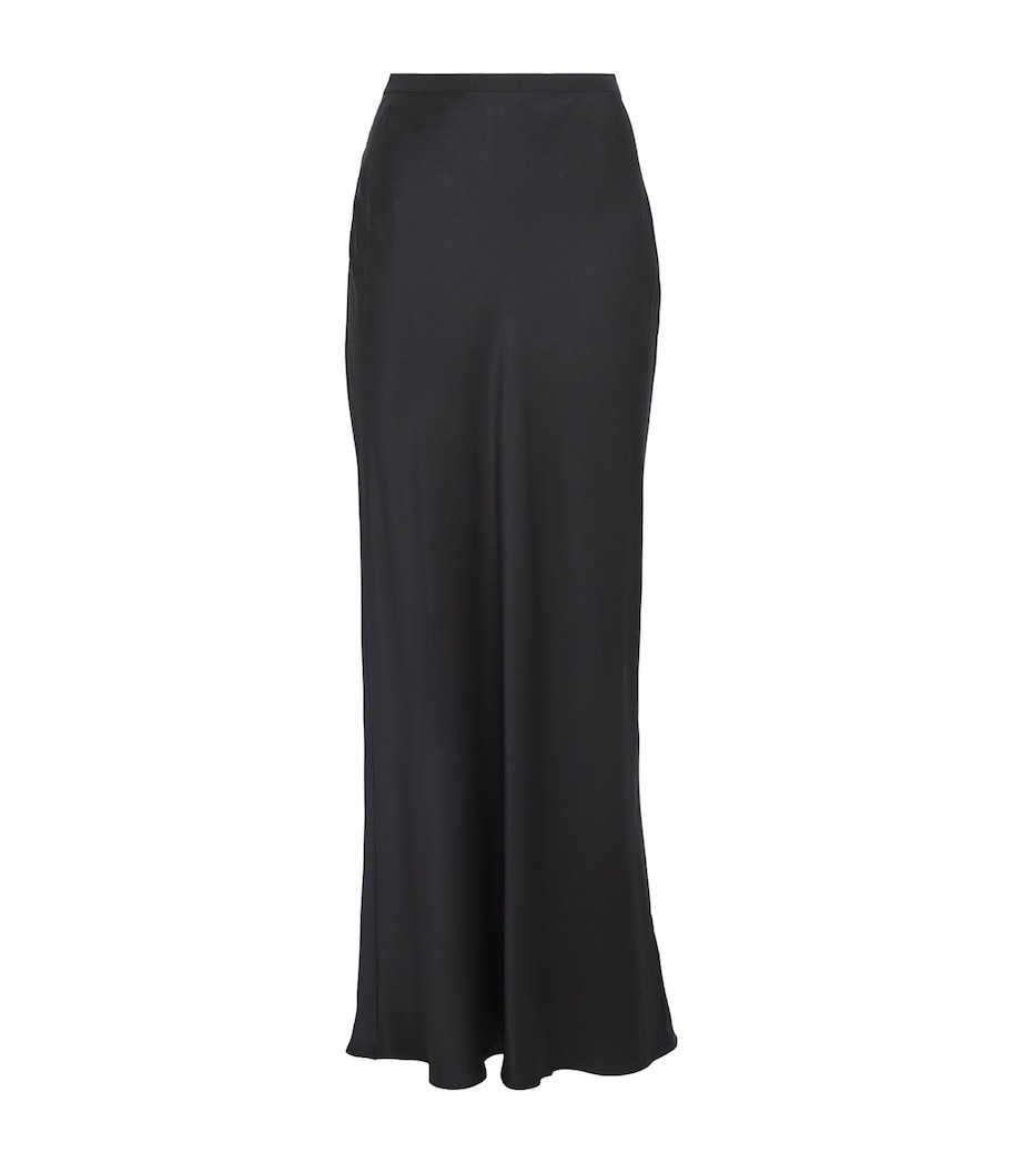 ANINE BING Black Silk Bar Maxi Skirt