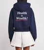Navy Health Is Wealth Cropped Hoodie