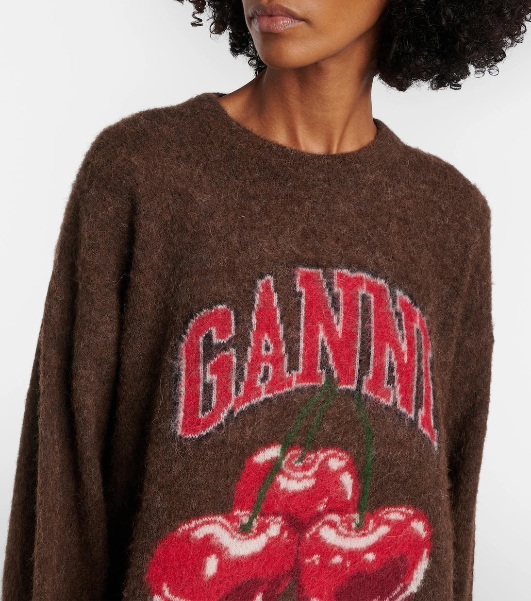 Ganni - Printed alpaca and wool-blend sweater