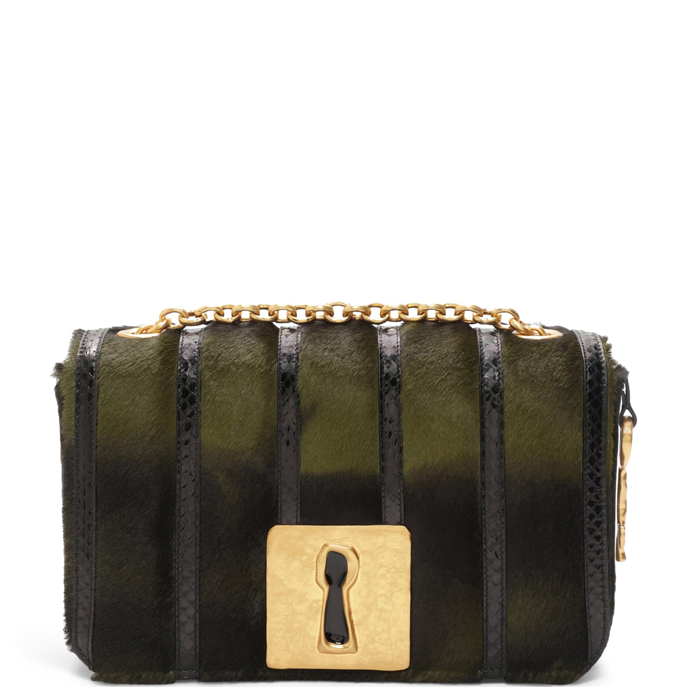 Pony Hair-Snakeskin Schiap Shoulder Bag